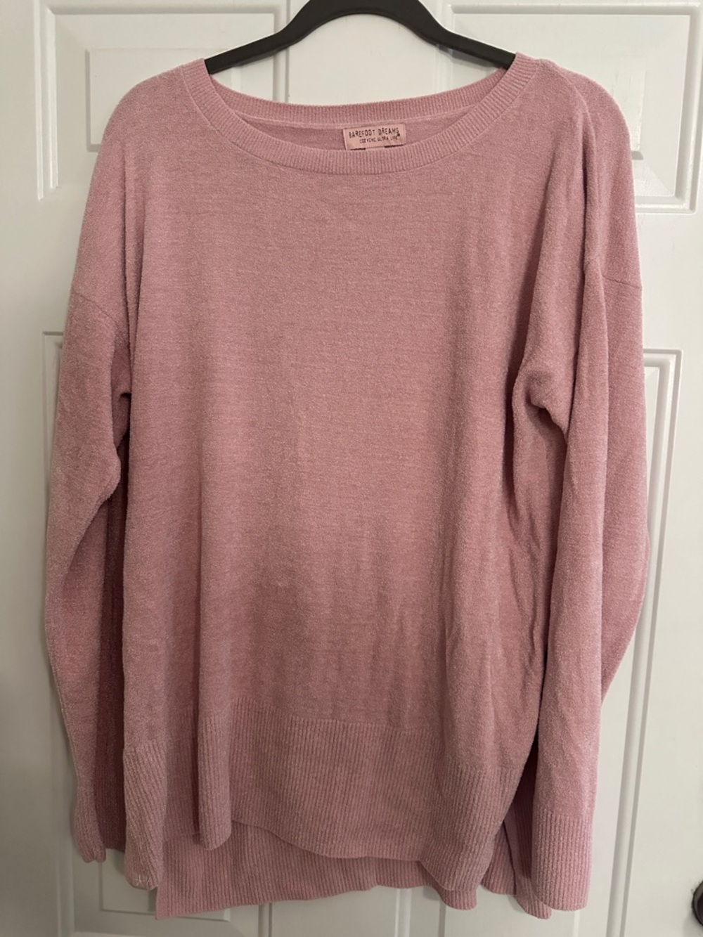 Barefoot Dreams Cozy Chic Ultra Lite Crewneck Sweater - Blush Pink - Picture 2 of 4